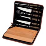 Juego p/ asado 8 pzas. Churrasco Roble Estuche
