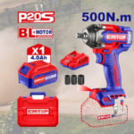 Llave de Impacto 1/2" BL 500Nm 1x Bat 20V 4Ah + Acc. (M) EMTOP