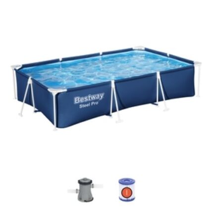 Piscina rectangular con est. metalica 3.300Lt. con depurador. Bestway