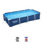Piscina rectangular con est. metalica 3.300Lt. con depurador. Bestway