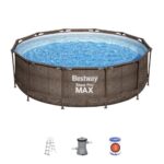 Piscina redonda con est. met. 9.150Lt. Diseño Ratan. Bestway