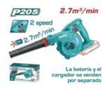 SOPLADOR A BATERIA 20V (2.7M3/MIN) VEL. AJUST.