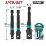 ADAPTADOR P/ LLAVES TUBO 1/4 - 3/8 - 1/2 (3 PZS)