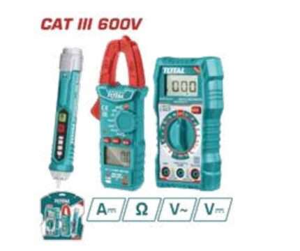 TESTERS CAT III 600V (PINZA AC, MULTIMETRO Y BUSCAPOLOS)