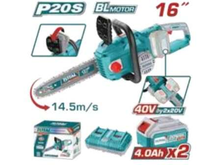 MOTOSIERRA A BATERIA 20+20V40CM (16 PULG) - 2BAT/CAR