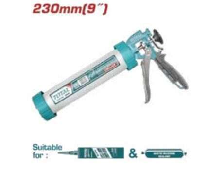 PISTOLA DE CALAFATEO (TUBO SILICONA) DE ALUMINIO 230MM