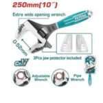 LLAVE AJUSTABLE Y DE TUBOS 2-EN-1