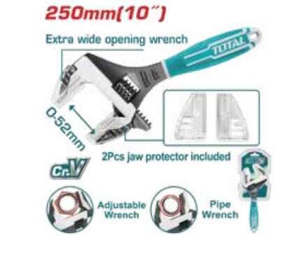 LLAVE AJUSTABLE Y DE TUBOS 2-EN-1
