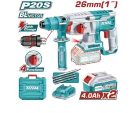ROTOMARTILLO 20V 26MM (CON ADAPTADOR MANDRIL) - 2BAT/CAR