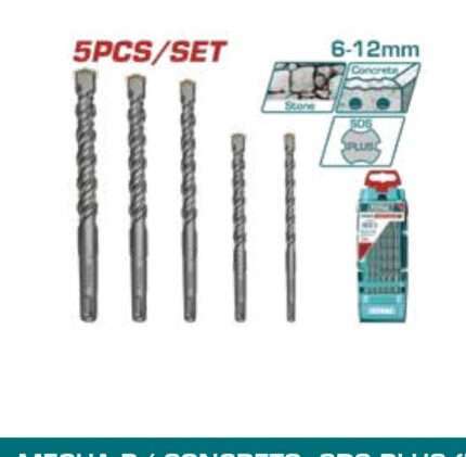 MECHAS P/ CONCRETO SDS PLUS 6-12MM (5 PZS)