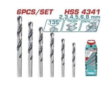 MECHAS HSS 2-8MM (6PZS) (P/ TALADRO EN METAL)