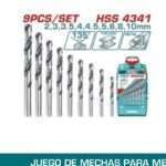 MECHAS HSS (9 PZS) (P/ TALADRO EN METAL)
