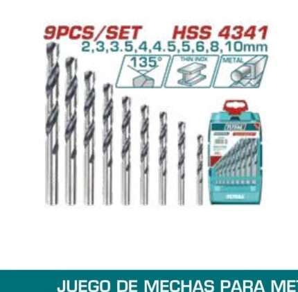 MECHAS HSS (9 PZS) (P/ TALADRO EN METAL)