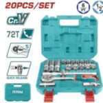 MALETIN CON CRIQUET, LLAVES TUBO Y ACC 1/2” (20 PZS)