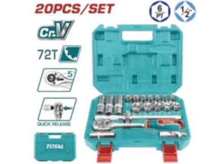 MALETIN CON CRIQUET, LLAVES TUBO Y ACC 1/2” (20 PZS)