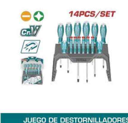 DESTORNILLADORES PLANOS, PHILLIPS Y JOYERO (14 PZS)