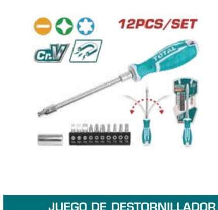 DESTORNILLADOR EJE FLEXIBLE CON PUNTAS (12 PZS)
