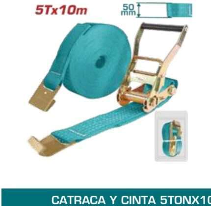CATRACA Y CINTA 5TONX10M - GANCHO P/ PLACA
