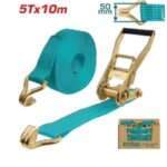 CATRACA Y CINTA 5TONX10M - GANCHO DOBLE J
