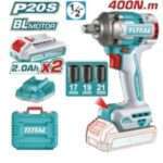 LLAVE DE IMPACTO A BATERIA 20V 400NM- 2BAT/CAR