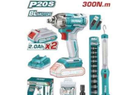 LLAVE DE IMPACTO 20V 300NM (KIT LAMPARA) - 2BAT/CAR