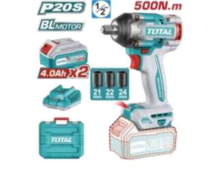 LLAVE DE IMPACTO A BATERIA 20V 500NM- 2BAT/CAR