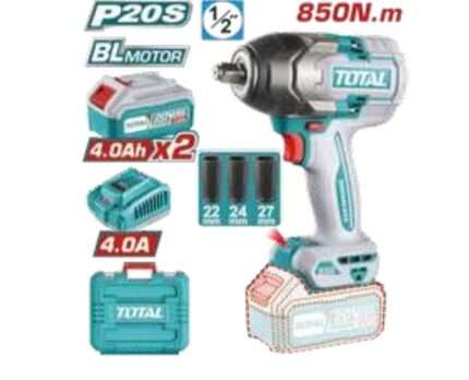 LLAVE DE IMPACTO A BATERIA 20V 850NM- 2BAT/CAR