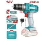 TALADRO ATORN A BATERIA 12V 25NM - 2BAT/CAR