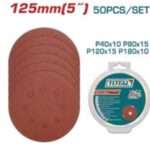 DISCO DE LIJA P/ LIJADORA ROTORBITAL 125MM (50 PZS)