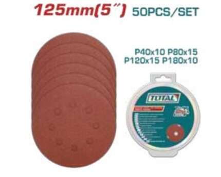 DISCO DE LIJA P/ LIJADORA ROTORBITAL 125MM (50 PZS)