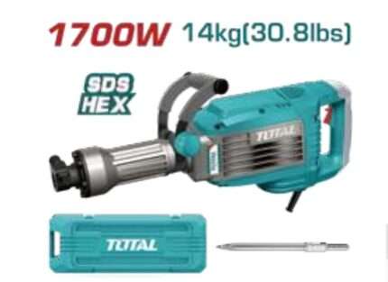 MARTILLO DEMOLEDOR 1700W 14KG (CINCEL SDS HEX 30MM)