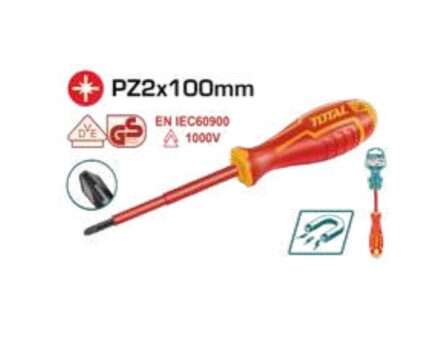 DESTORNILLADOR POZIDRIV AISLADO 1000V PZ2X100MM