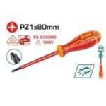 DESTORNILLADOR POZIDRIV AISLADO 1000V PZ1X80MM