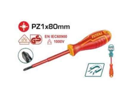 DESTORNILLADOR POZIDRIV AISLADO 1000V PZ1X80MM