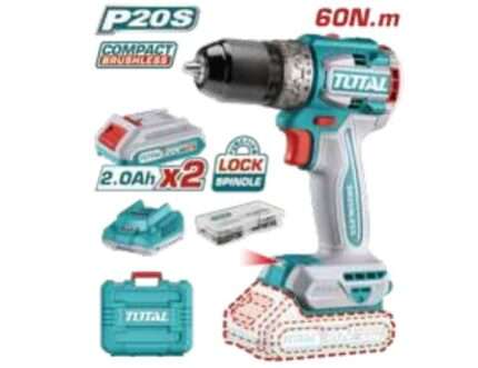 TALADRO ATORN A BATERIA 20V 60NM (COMPACTO)- 2BAT/CAR