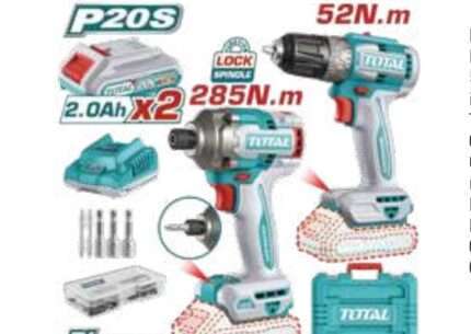 TALADRO ATORN Y ATORNILLADOR DE IMPACTO 20V- 2BAT/CAR