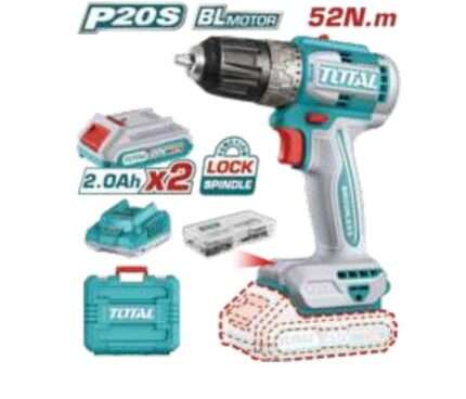 TALADRO ATORN A BATERIA 20V 52NM- 2BAT/CAR