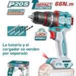 TALADRO PERCUTOR A BATERIA 20V 66NM (COMPACTO)