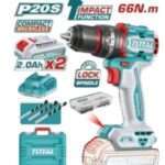 TALADRO PERCUTOR 20V 66NM (COMPACTO)- 2BAT/CAR