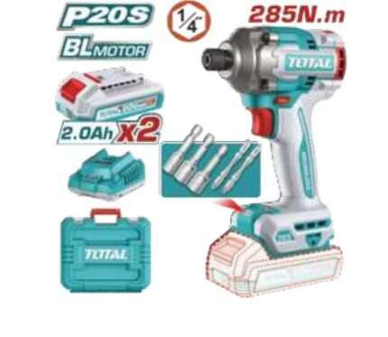 ATORNILLADOR DE IMPACTO A BATERIA 20V 285NM- 2BAT/CAR