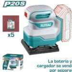 LIJADORA ORBITAL CUADRADA A BATERIA 20V 110X100MM