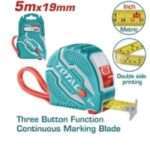 CINTA METRICA DE ACERO 5MX19MM 3 BOTONES (PROFESIONAL)