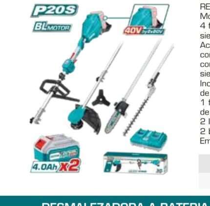 KIT BORDEADORA, MOTOSIERRA Y CORTASETOS A BAT. 20V BL - 2BAT/2CAR