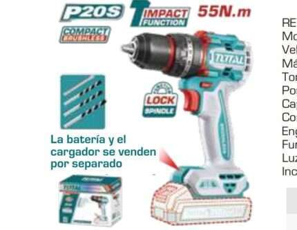 TALADRO PERCUTOR A BATERIA 20V 55NM