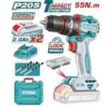 TALADRO PERCUTOR A BATERIA 20V 55NM- 2BAT/CAR