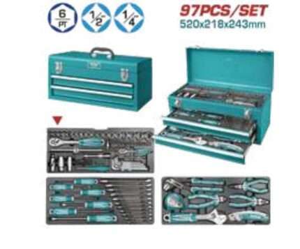 CAJA DE HERRAMIENTAS METALICA C/ HERRAMIENTAS (132 PZS)