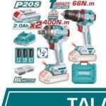 LLAVE DE IMPACTO Y TALADRO PERCUTOR 20V- 2BAT/CAR