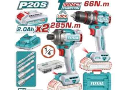 TALADRO PERCUTOR Y ATORNILLADOR IMPACTO 20V- 2BAT/CAR