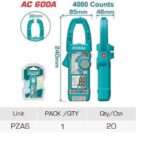 PINZA AMPERIMETRICA AC 600A (4000 CUENTAS)