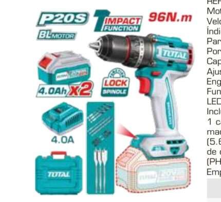 TALADRO PERCUTOR A BATERIA 20V 96NM BL - 2BAT/CAR